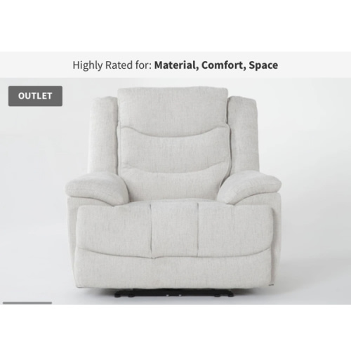 Cruz Ecru Power Recliner with USB | Wallaway | Smart | Living Spaces