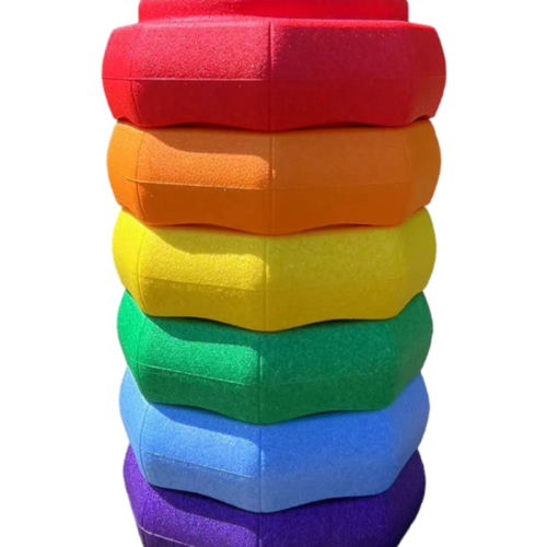 **Pre-order (Ships in 2-3 Weeks)**6 Pieces Rainbow Stepping Stones Set – Green Elephant Home and Toys