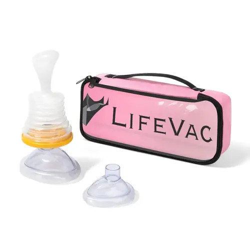 LifeVac Pink Travel Kit - Portable Suction Rescue Device, First Aid Kit for Kids and Adults, Portable Airway Suction Device for Children and Adults