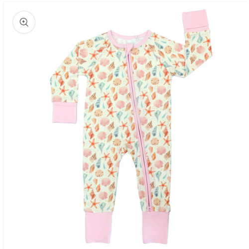 Sandy Seashells Bamboo Convertible Baby Pajamas – Emerson and Friends