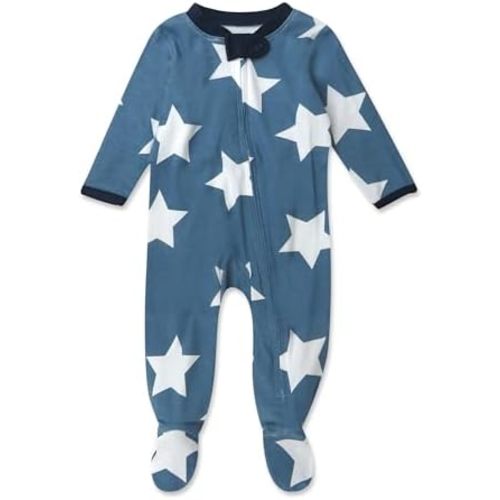 HonestBaby Baby Boys' Sleep and Play Footed Pajamas One-Piece Sleeper Jumpsuit Zip-front Pjs Organic Cotton