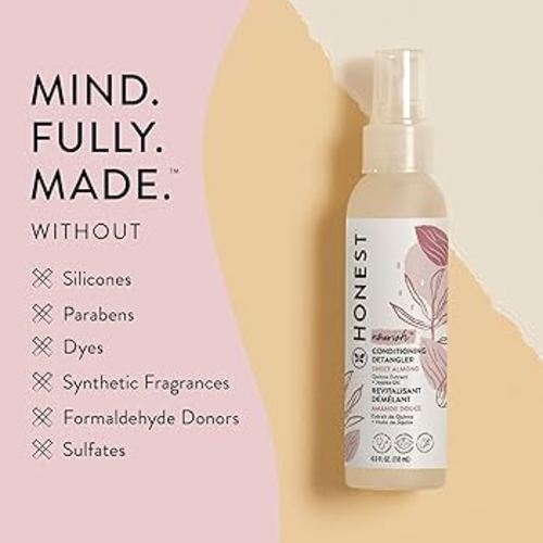 Amazon.com: The Honest Company Conditioning Hair Detangler | Leave-in Conditioner + Fortifying Spray | Tear-free, Cruelty-Free, Hypoallergenic | Almond Nourishing, 4 fl oz : Beauty & Personal Care