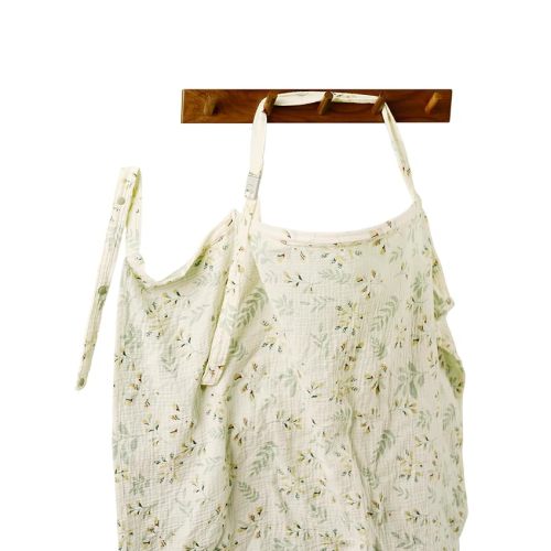 Nursing Cover Up for Breastfeeding - 1 Pack Quick Magnetic Closure Breastfeeding Cover Up for Mom with 100% Cotton Muslin | Nursing Clothes for Breastfeeding | Breastfeeding Essentials - Verdant Leaf