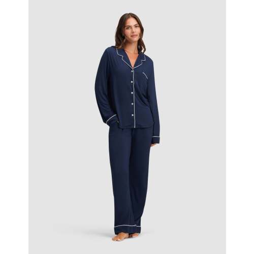 Women's Bamboo Stretch-Knit Short Sleeve & Pant PJ Set | Cozy Earth
