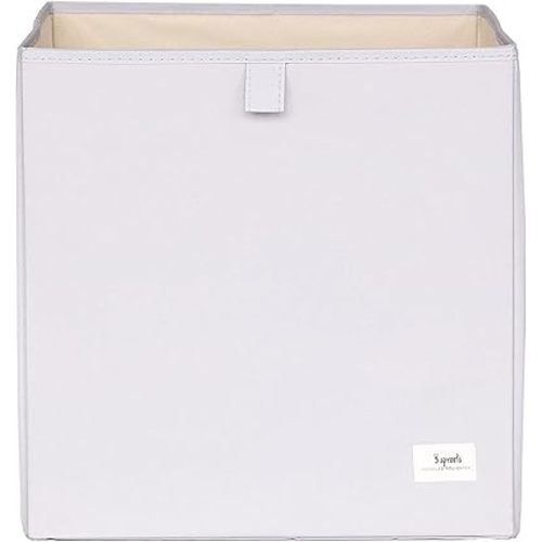 3 Sprouts Recycled Fabric Cube Bin, 13 Inch, Collapsible Box, Light Gray