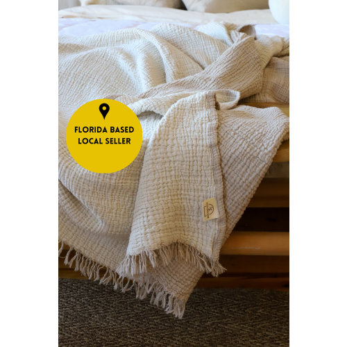 Vizon colored Soft Organic Cotton Gauze Blanket, Muslin Baby Blanket
