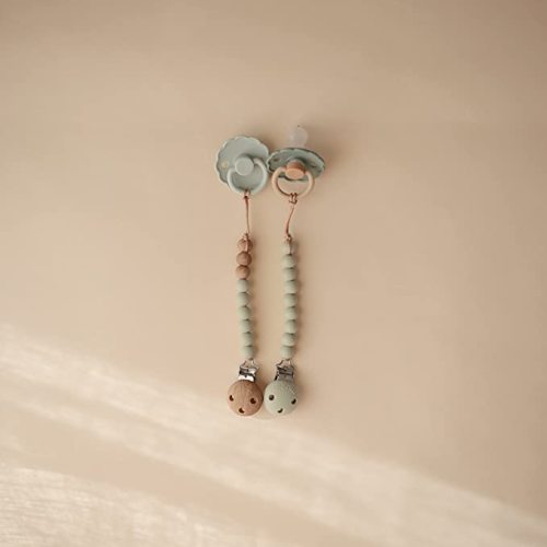 mushie 100% Silicone Baby Pacifier Clip BPA Free | Hera (Sage)