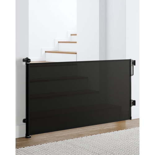 Ophanie Retractable Baby Safety Gate,Extra Wide Mesh Dog Pet Gate 33" Tall, Extends to 55" Wide, Indoor & Outdoor Child Gates for Stair&Doorways, Black