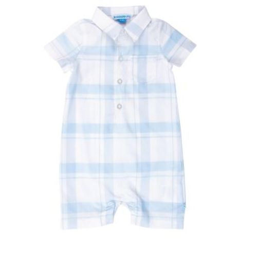 Ruggedbutts Boys' Button-up Romper - Light Wash Denim, Size: 6-12m