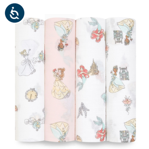 Disney Princess Cotton Muslin Swaddle 4pk | aden + anais