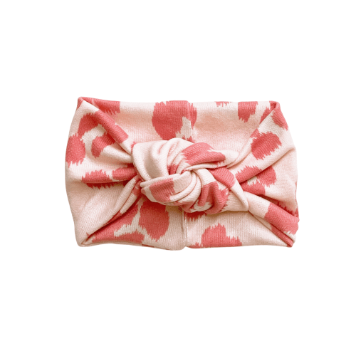 Twist Knot Headband, Pink Leopard