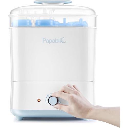 Papablic Baby Bottle Sterilizer and Dryer, Electric Steam Sanitizer for Baby Bottles & Essentials, Large Capacity Holds 11 Bottles