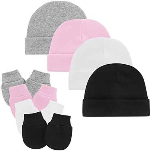 Zando Baby Hats and Mittens Newborn Hospital Hat Essentials Warm Knit Beanie Safety Anti-Scratch for Boys Girls 0-6M