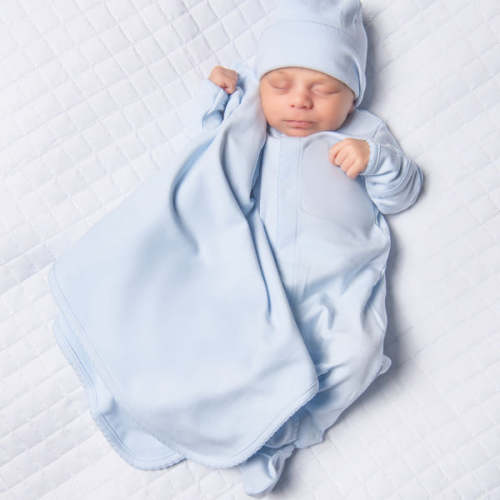 Essentials Solid Blue Receiving Blanket