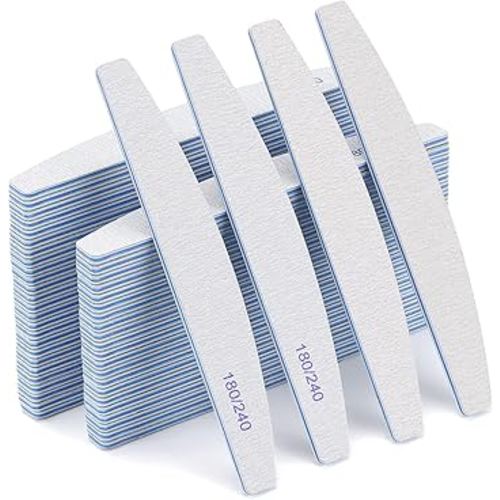 50 Pieces 180/240 Grit Nail Files for Natural Nails, Fingernail Files Double Sided Emery Boards for Nails