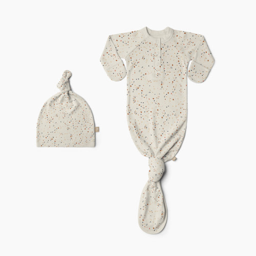 Goumi Kids x Babylist Goumi x Babylist Organic Cotton Gown & Hat Bundle - Terrazzo