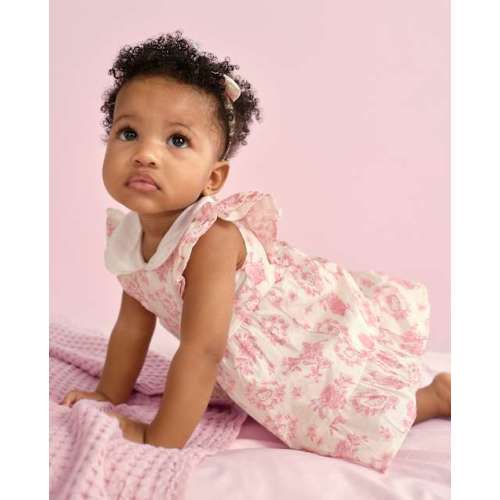 Baby Girls Hello Kitty® Floral Toile Dress 2-Piece Outfit Set - White