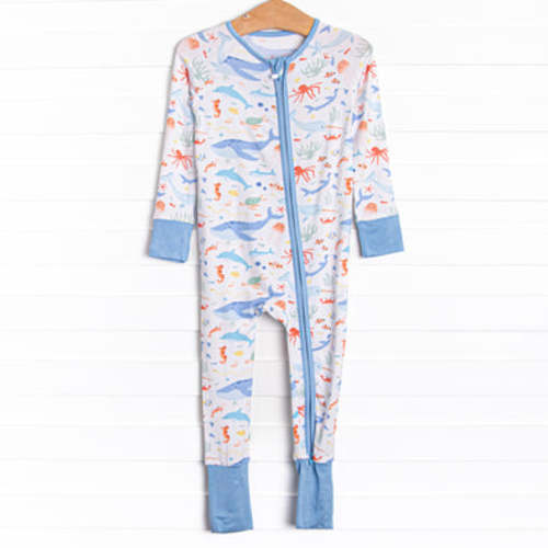 Deep Blue Discovery Bamboo Zippy Pajama, Blue – Stitchy Fish