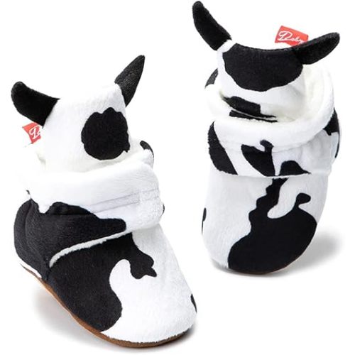 ohsofy Newborn Baby Cotton Booties Stay On Slipper Winter Warm Soft Shoes Non-Skid Infant Ankle Boots Crib Shoes