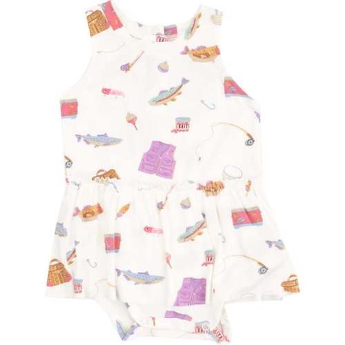 Bodysuit with Skirt, Fishing Things Pink - Angel Dear | Maisonette