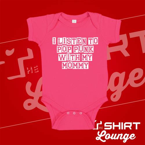Pop Punk Baby Bodysuit One Piece, I Listen to Pop Punk With My Mommy, Pop Punk Toddler T-Shirt, Pop Punk Baby Clothes, Future Pop Punk Baby