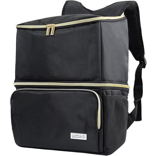Wolka Breast Pump Bag with Dual Insulated Compartments & Removable Divider,Pumping Bag for Baby Bottle,Breast Milk Cooler Travel Bacpak,Fit Most Breast Pumps Like Medela, Spectra S1,S2, Evenflo