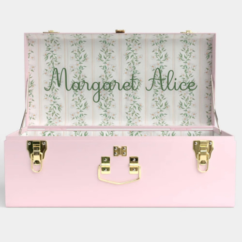 Petite Trunk - Pink - Darling Dogwood / Embroidery