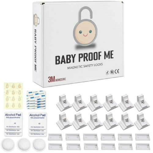 Baby Proof Me Magnetic Cabinet Locks, 12 Locks + 3 Keys, Toddler Baby Safe Kitchen Cabinets Locks to Childproof Cabinets and Drawers with Easy Installation