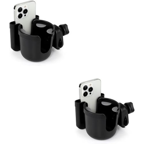 Accmor 2-in-1 Walker Cup Holder with Phone Holder, Wheelchair Cup Holder, Rollator Cup Holder, Cup and Phone Holder for Walker, Wheelchair, Rollator, Mobility Scooter