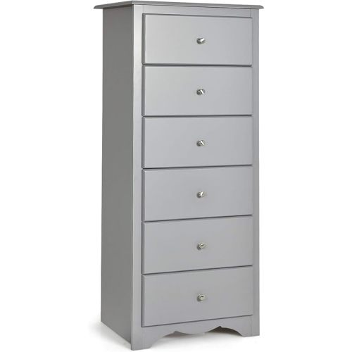 Giantex 6-Drawer Dresser for Bedroom, Wooden Chest of Drawers w/Metal Handles & Large Capacity, 16" D x 23.5" W x 53.5" H Clothes Organizer, Modern Tall Dresser for Bedroom, Entryway, Living Room