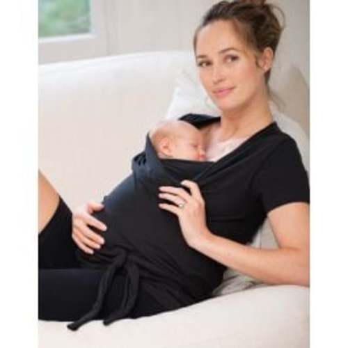 Black Cotton Short-Sleeve Skin to Skin Top