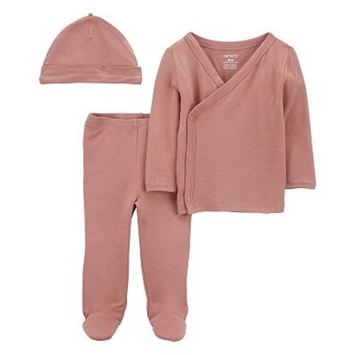 Baby Girl Carter's 3-Piece PurelySoft Top, Pants, and Hat Set