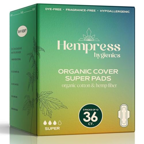 Super Absorbent Organic Pads for Women, for Extra Heavy Flow and Reliable Protection, Ultra Soft, Breathable & Skin Friendly, Fragrance Free Feminine Care (36 Count)