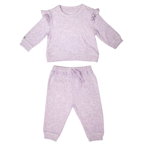 Breathe EZE Collection | Baby Two-Piece Jogger Set: Lavender Fleck