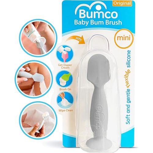 Bumco Mini Diaper Cream Spatula with Case - BPA-Free Butt Spatula Baby, Soft & Flexible Diaper Spatula, Diaper Cream Applicator, Mom-Invented Baby Must Haves, Diaper Bag Essentials, Butt Paste Spatula