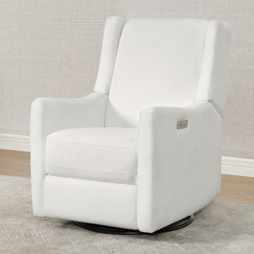 Delta Children Mercer Electronic Power Recliner and Swivel Glider with USB Port in Performance Fabric, Pearl & Reviews | Wayfair