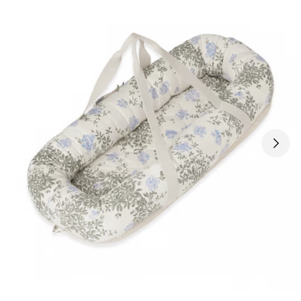 Plumbago satin quilted baby nest, 43x87x16cm