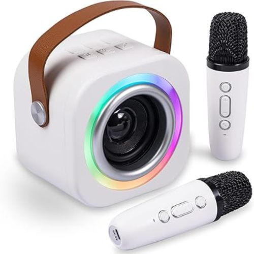 Mini Karaoke Machine for Kids with 2 Wireless Mics,TOP Singing Toys Birthday Gifts Ideas for Girls Ages 3,4,5,6,7,8,9,10,11,12+ Years Old,Great Gift Ages Girls,Boys Trend Party