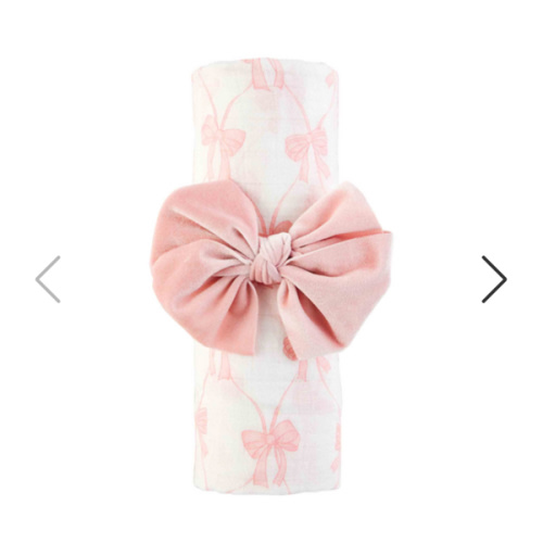 Bow Swaddle and Headband Set | Mud Pie