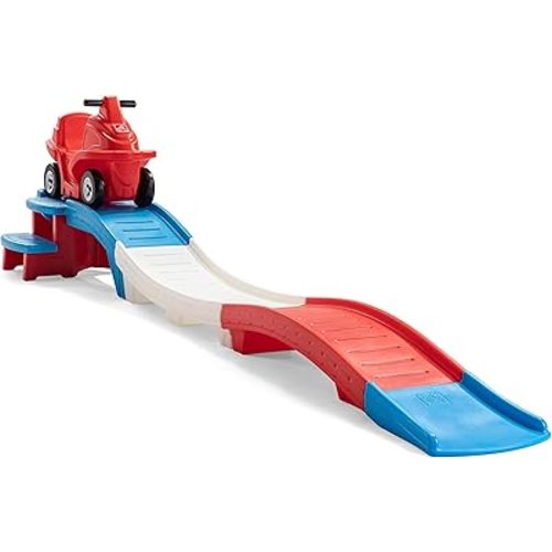 Step2 USA Edition Up & Down Roller Coaster Kids Ride On Toy, Push Car, Indoor/Outdoor Playset, Made of Durable Plastic, Max Weight 50 lbs., for Toddlers 2-5 Years Old, Red