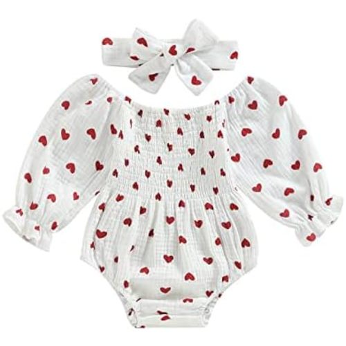 Newborn Baby Girl Outfit Cute Romper Long Sleeve Ruched Bodysuit Comfy Outfits Baby Girl Clothes
