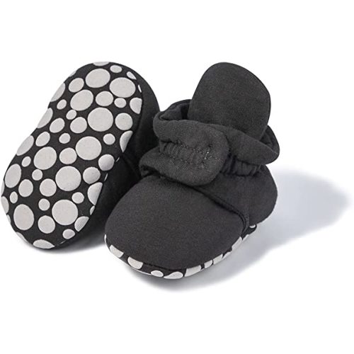 Sawimlgy Newborn Infant Baby Girl Boy Cotton Booties Stay On Sock Slippers Soft Bedroom Shoes Non-Skid Ankle Boots With Grippers Toddler Crib Warm Shoe First Walker Birthday Shower Gift