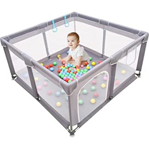 Baby Playpen, Baby Playpen for Toddler, Baby Playard, Playpen for Babies with Gate, Indoor & Outdoor Playard for Kids Activity Center，Sturdy Safety Play Yard with Soft Breathable Mesh