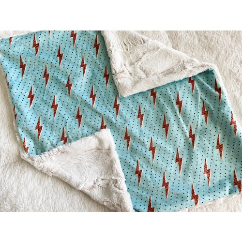 Turquoise Bolt Crib Bedding, Retro Lovey Blanket, Neutral Baby Blanket, Crib Blanket, Lightning Changing Pad Cover, Baby Boy Gift, Western