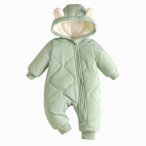 3-6 Months Infant Baby Boys Girls Winter Romper Hooded Snowsuits Fleece Lined Jumpsuit Warm Outfits Winter Outwear Infant Winter Clothes