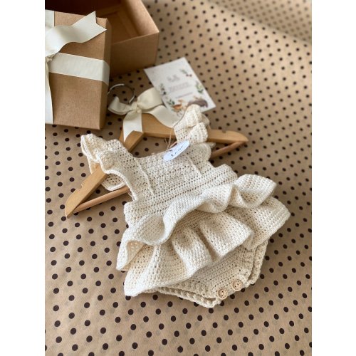 Baby Girl Romper, Baby Girl Crochet Ruffled Romper, Baby Girl Crochet Outfit, Baby Girl Outfit, Baby Girl Romper, Baby Girl Crochet Romper
