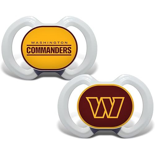 BabyFanatic Pacifier 2-Pack - NFL Washington Commanders - Officially Licensed League Gear