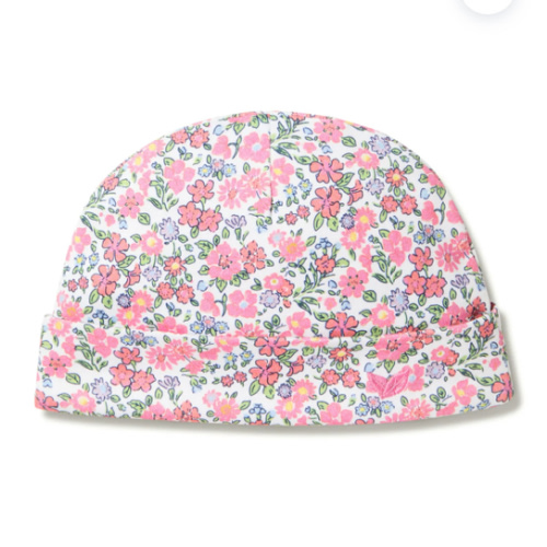 Baby Pima Hat in Fleurs de Rose