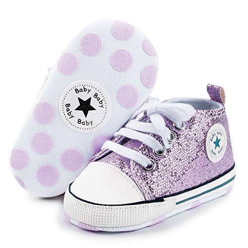 KKIIDDSS Unisex Baby Girls Boys Canvas High-top Shoes, Newborn Infant Anti-Slip Soft Sole Frist Walking Breathable Sneakers