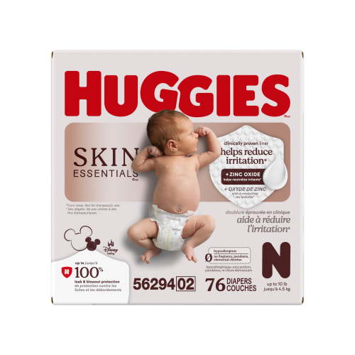 Huggies Skin Essentials Newborn Diapers, Size Newborn (6-9 lbs), 76 Count - Walmart.ca